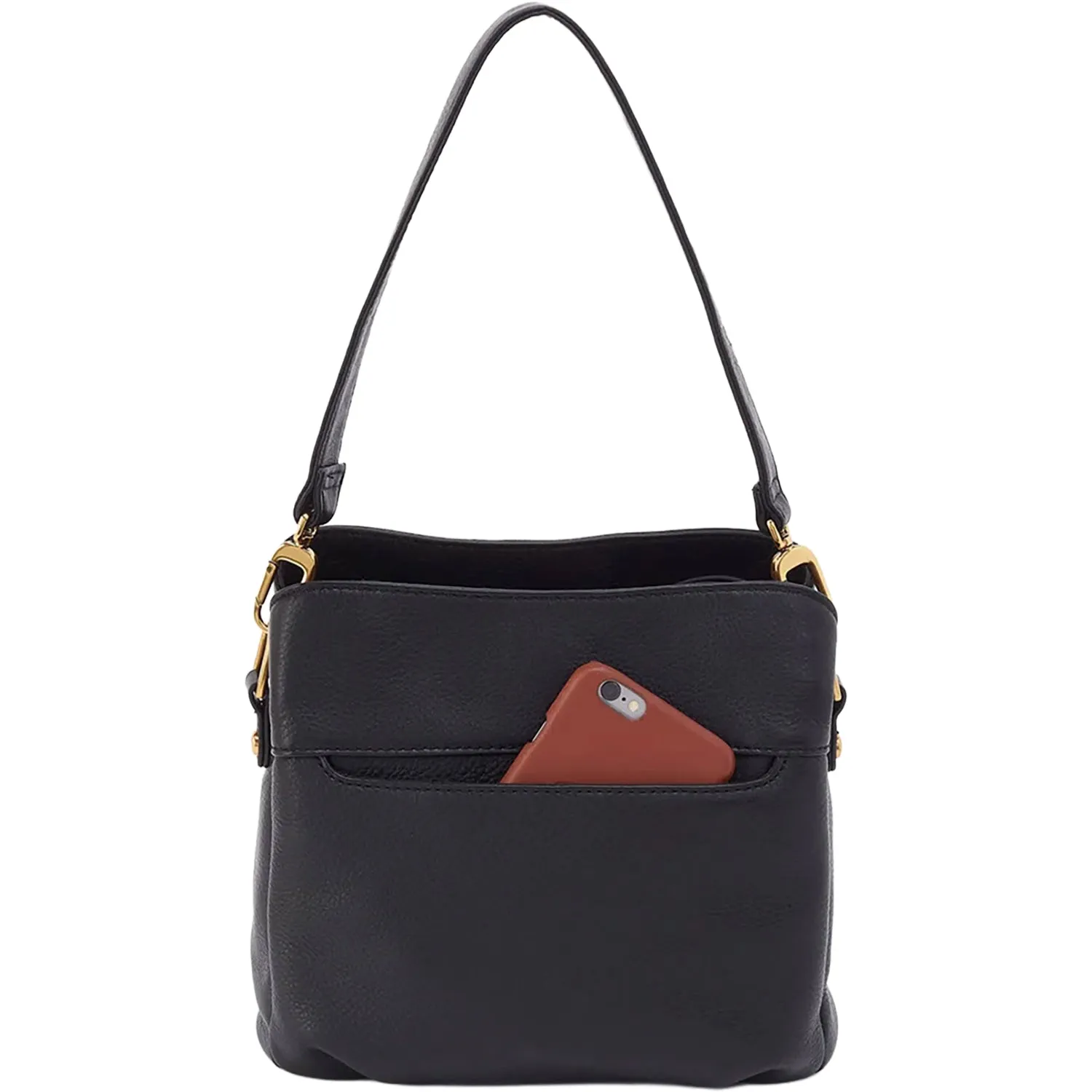 Hobo International Starr Convertible Shoulder Bag Black Pebbled Leather