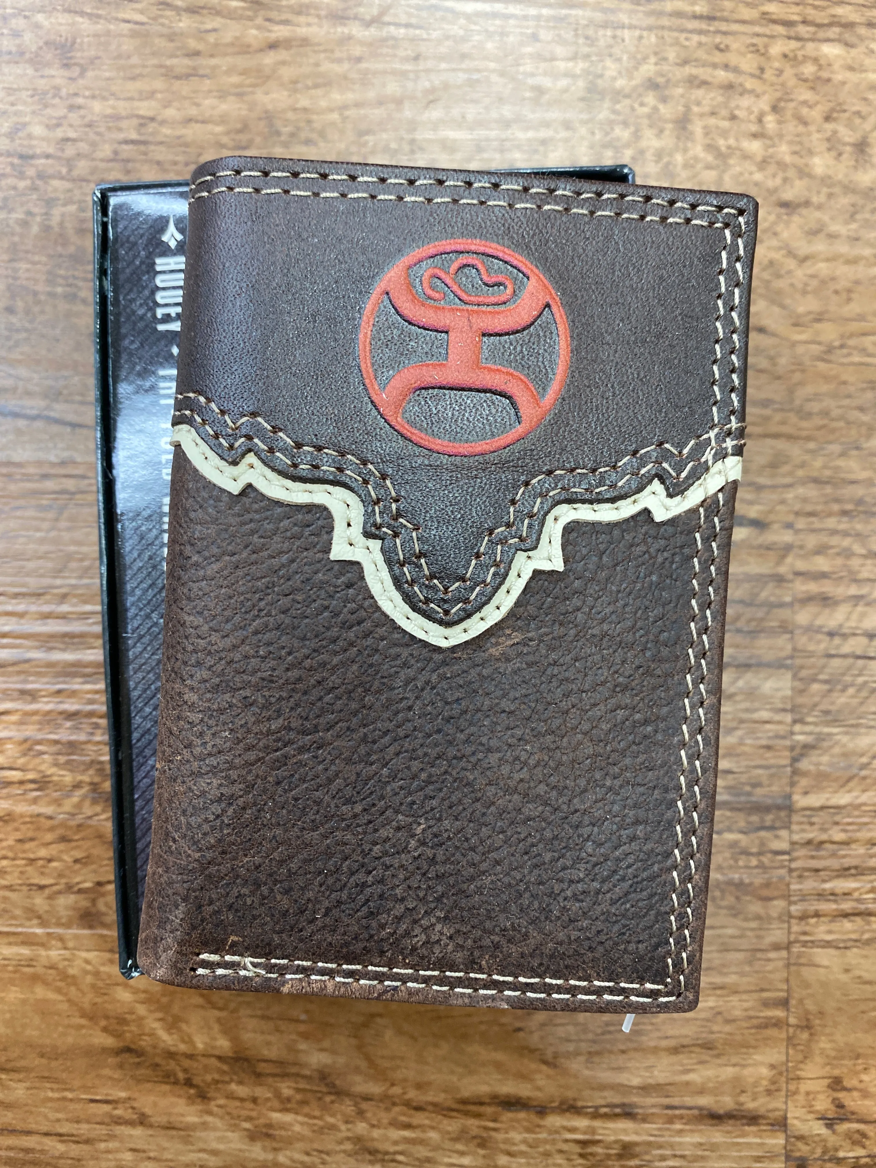Hooey Tri Fold Brown Wallet