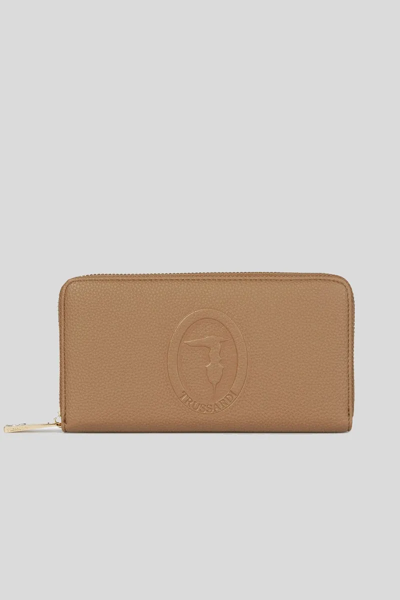 Iris Zip Around Stampa Cervo - Sepia Tint