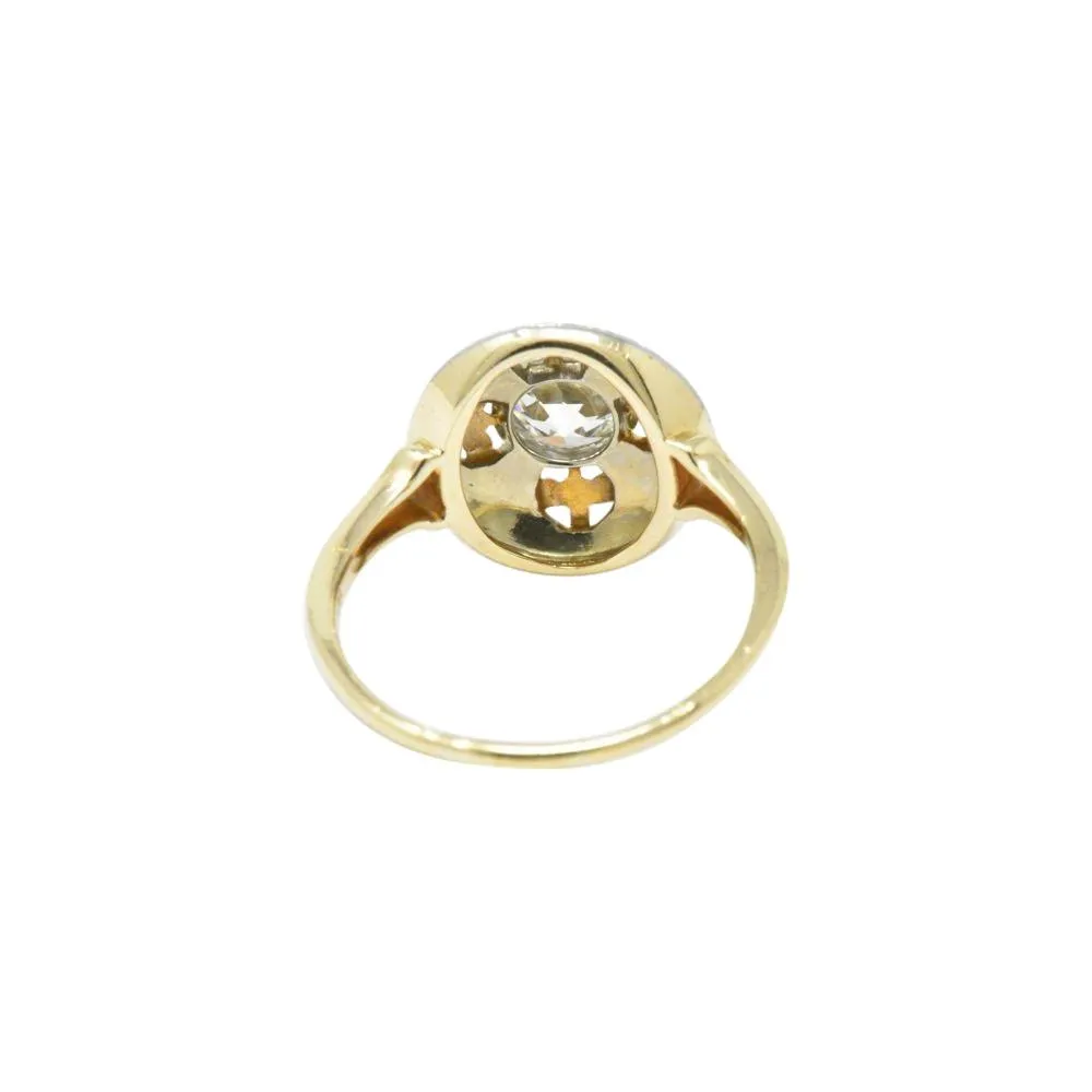 Jabel 0.75 CTW Old European Cut Diamond 14 Karat Tri-Colored Gold Retro Engagement Ring