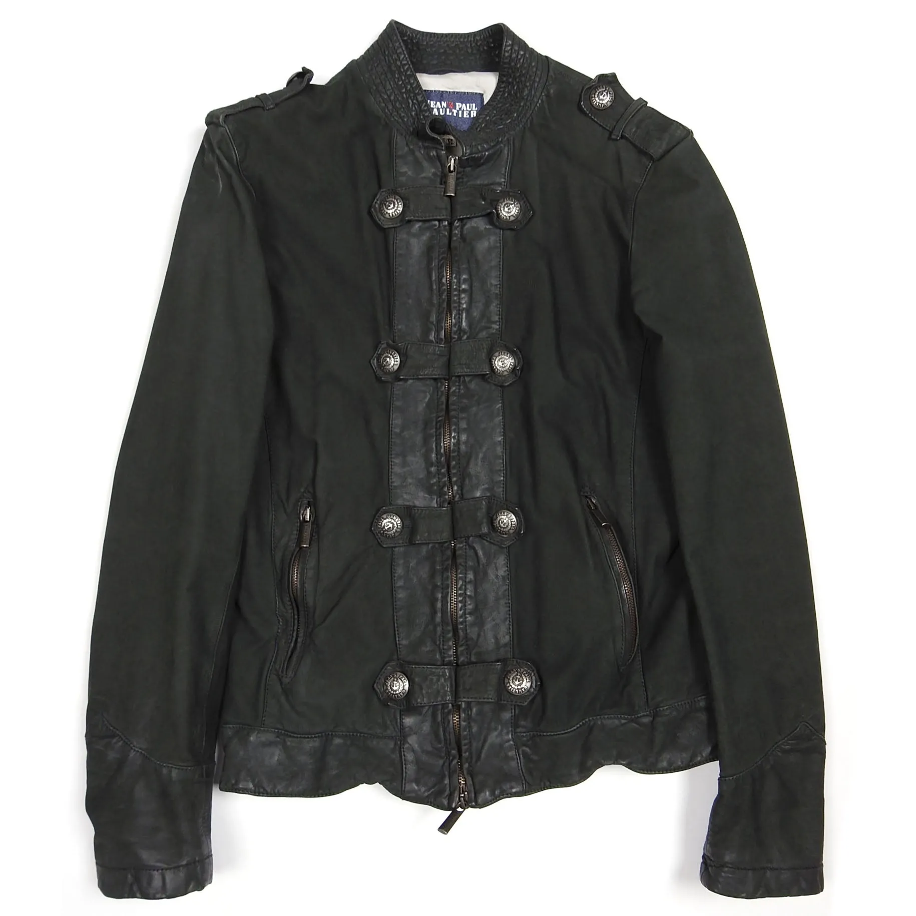 Jean’s Paul Gaultier Grey Leather Zip Jacket Size 50