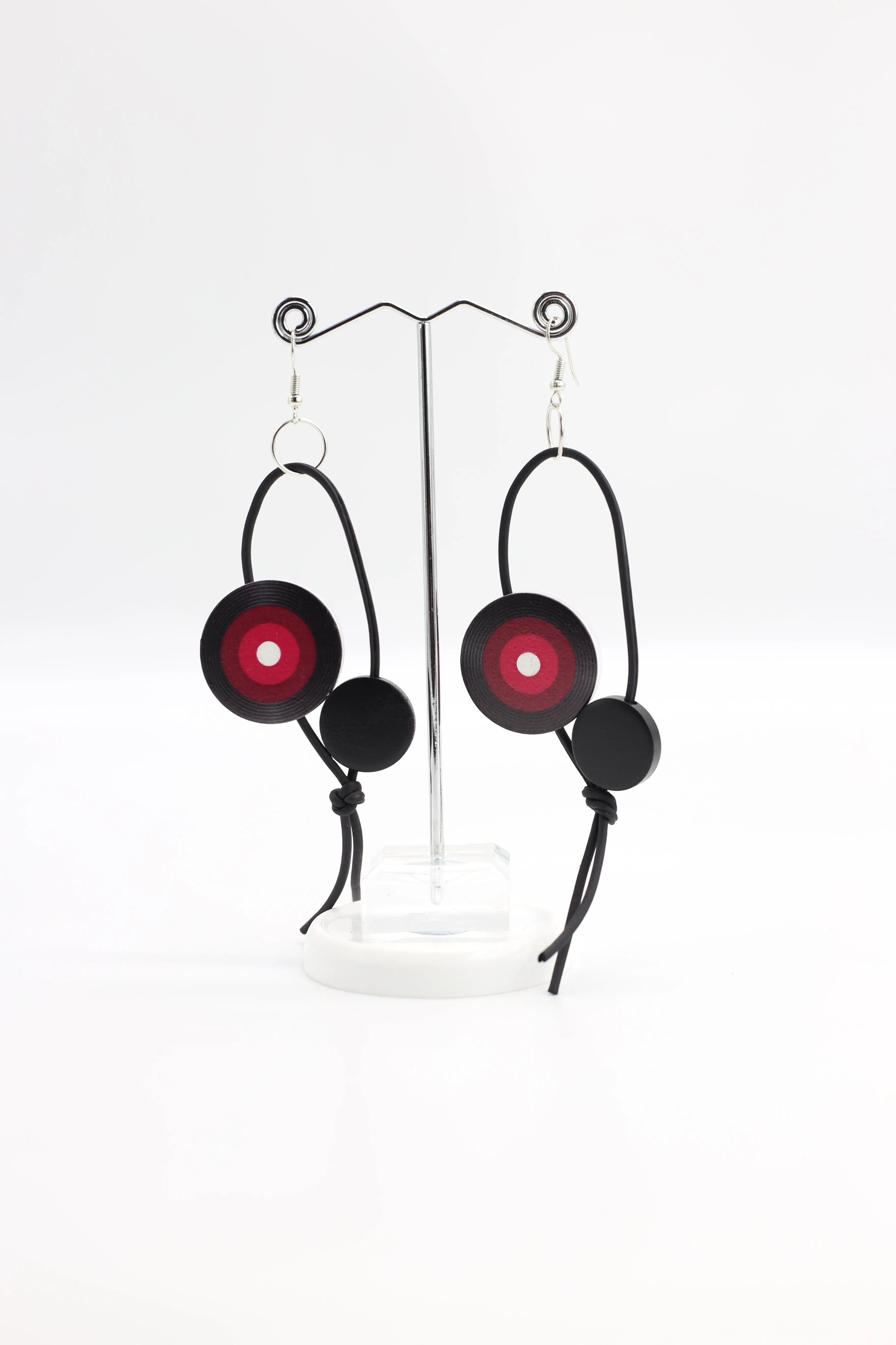 Jimi Hendrix Leatherette Disk Earrings