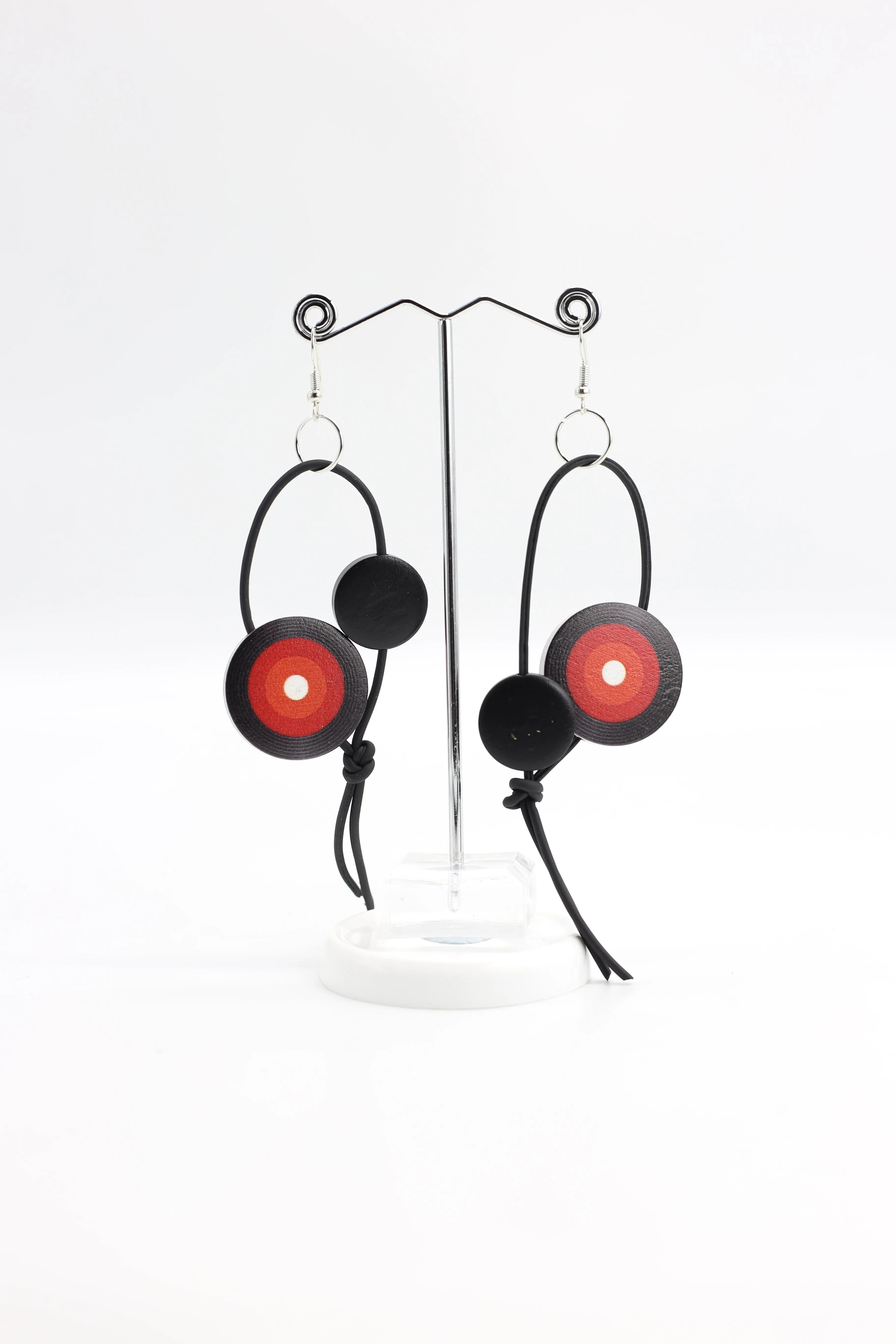 Jimi Hendrix Leatherette Disk Earrings