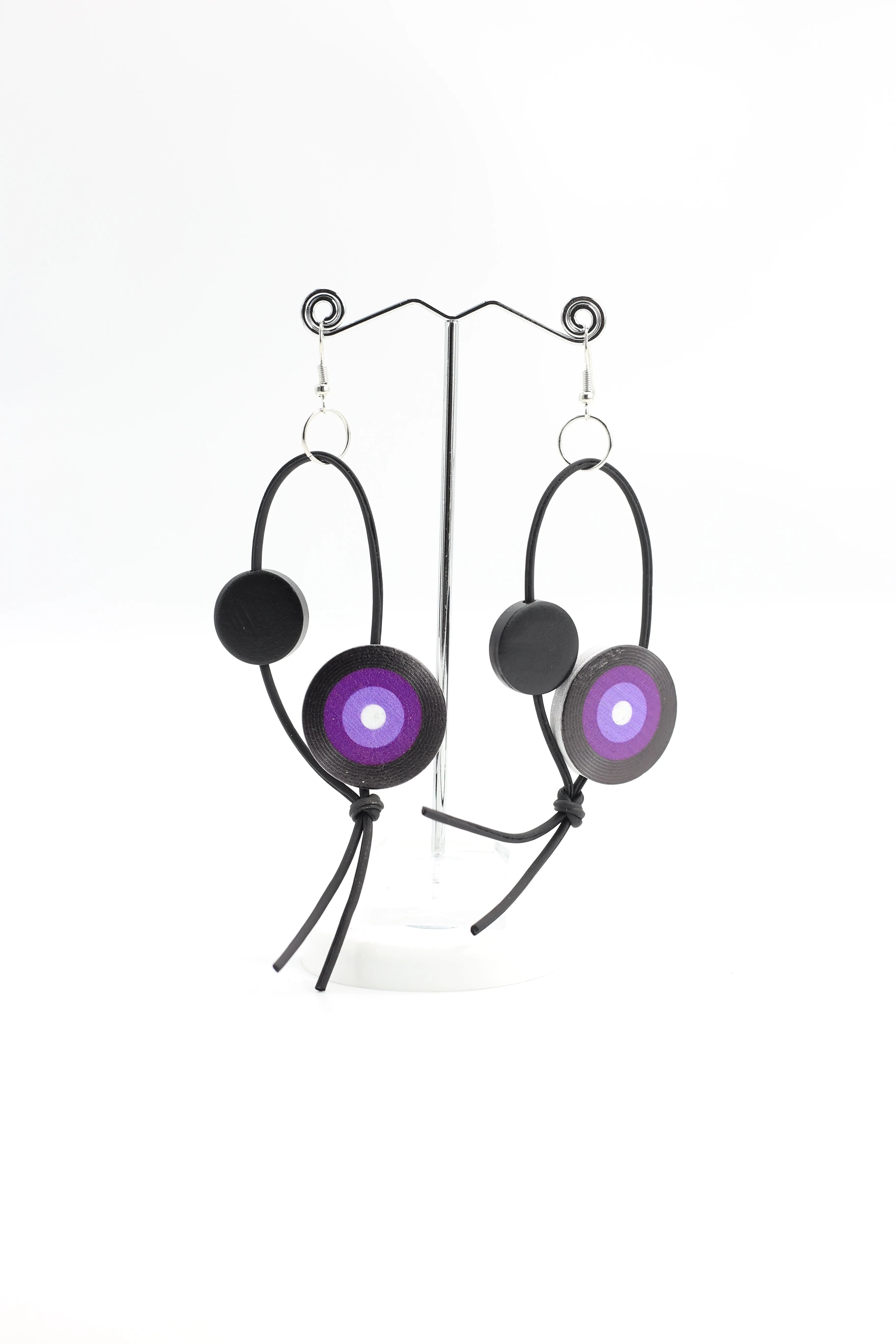 Jimi Hendrix Leatherette Disk Earrings