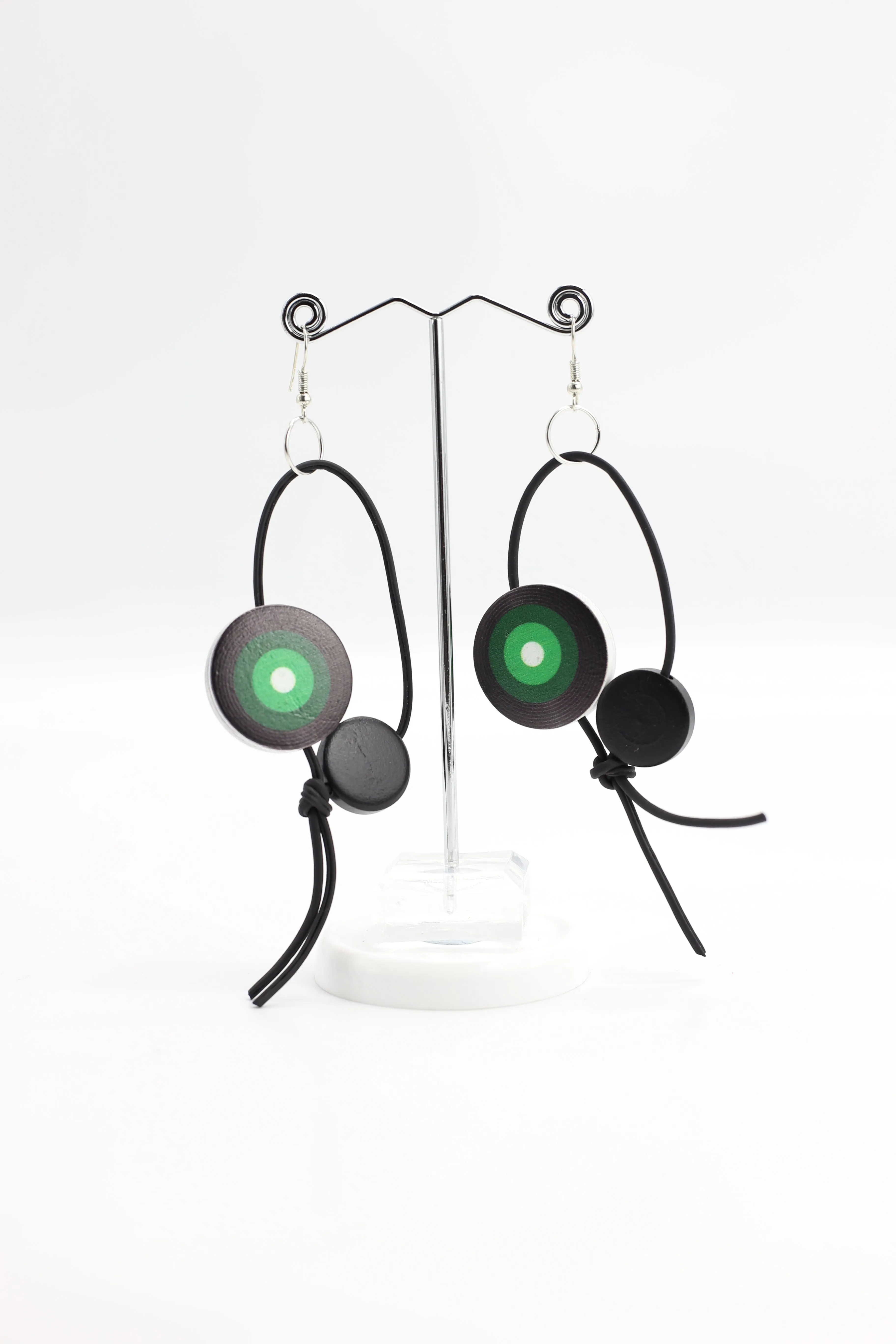 Jimi Hendrix Leatherette Disk Earrings