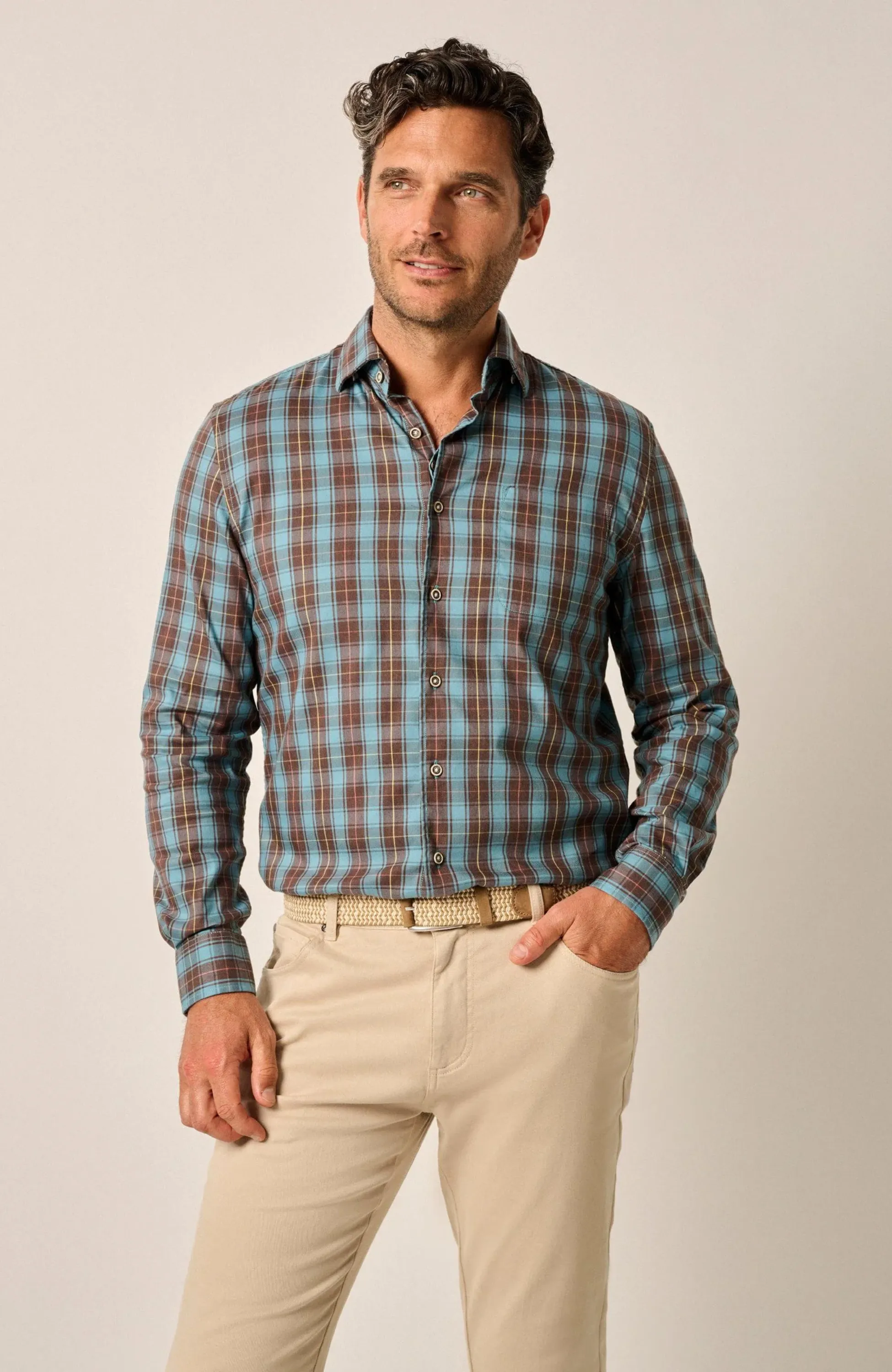Johnnie-O - Tucked Cotton Blend Button Up Shirt - Carrillo