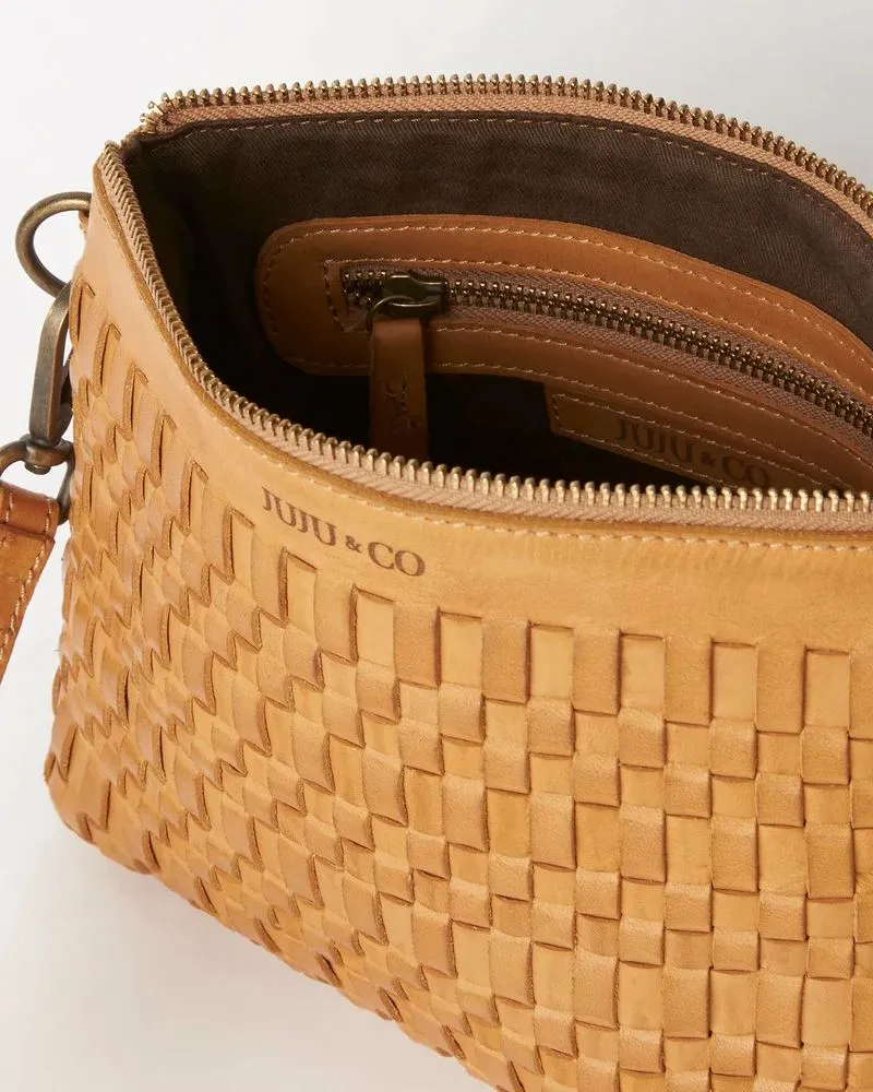 JUJU & CO Woven Pouch Bag - Tan