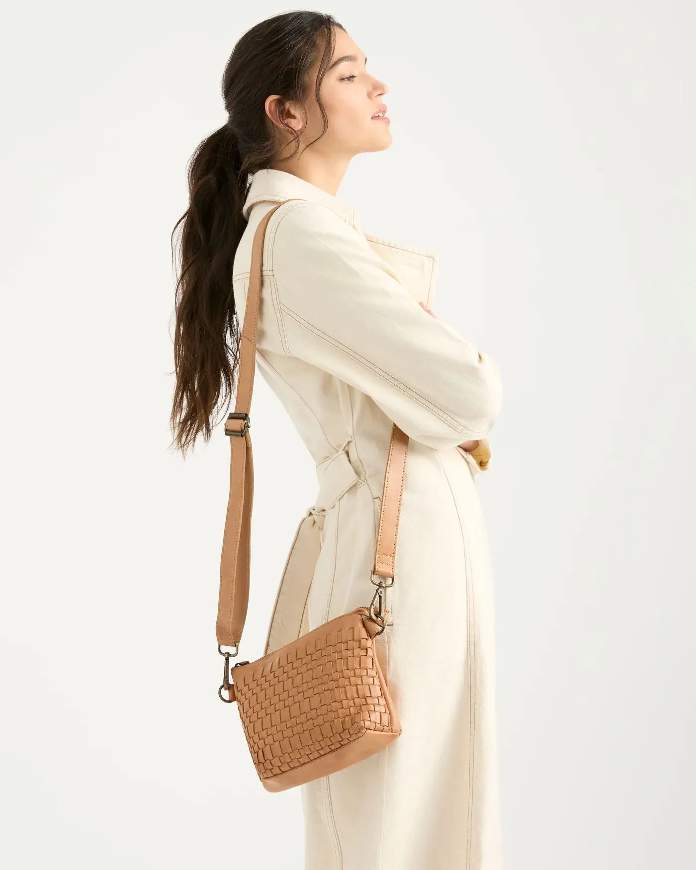 JUJU & CO Woven Pouch Bag - Tan