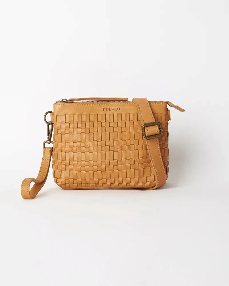 JUJU & CO Woven Pouch Bag - Tan