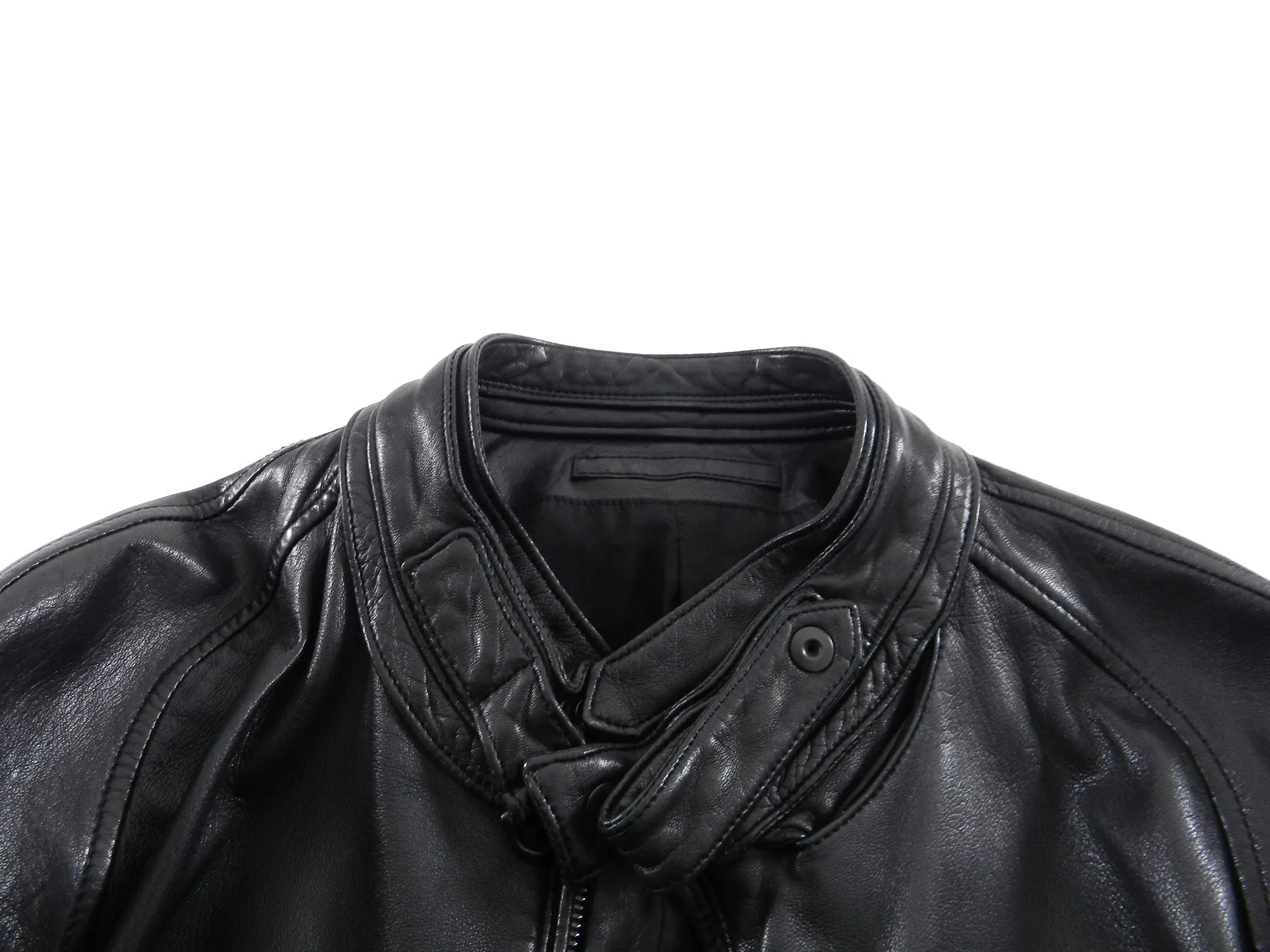Julius 7 Tokyo Fall 2012 Black Leather Slim Fit Moto Jacket - XS