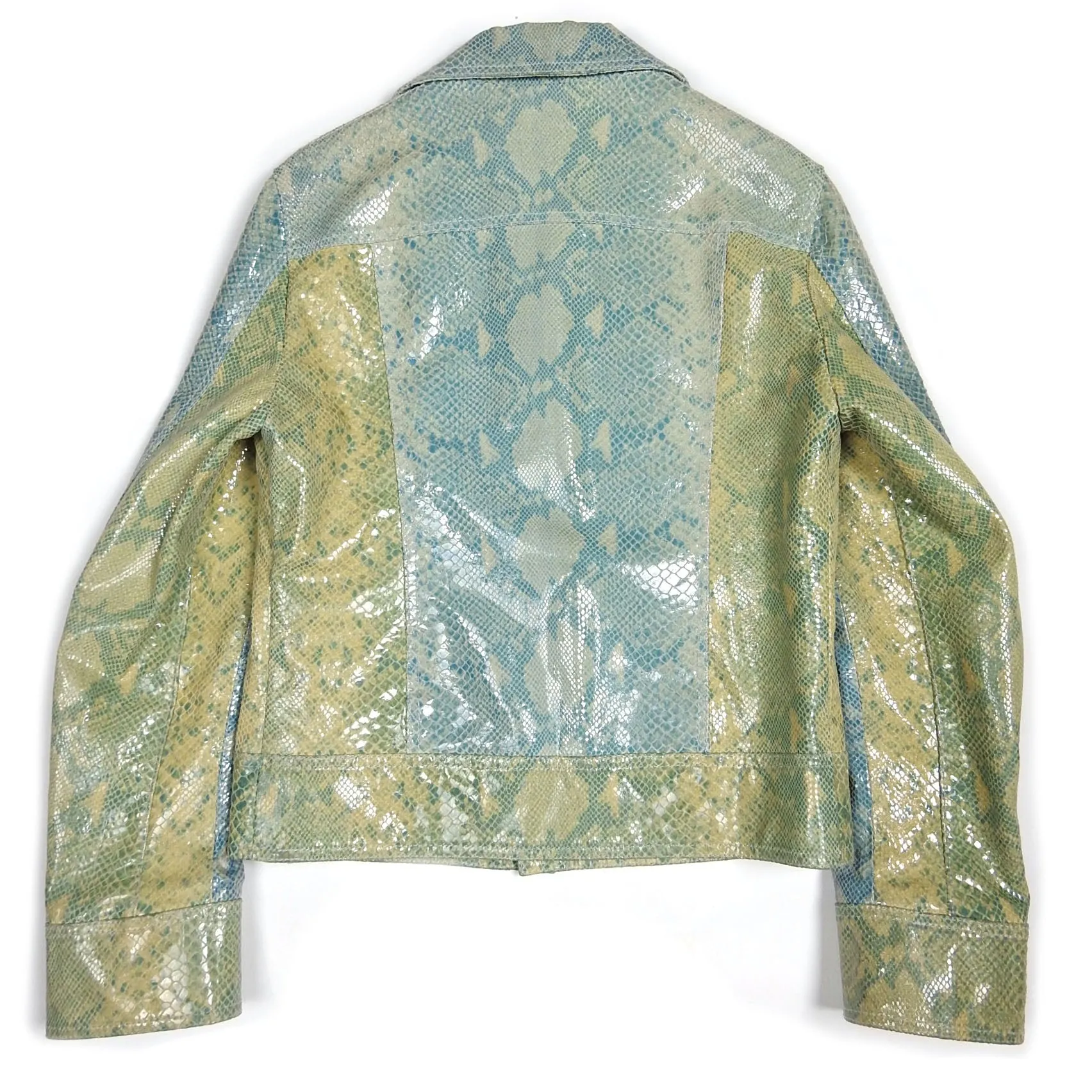 Just Cavalli Turquoise Python Jacket Size 50