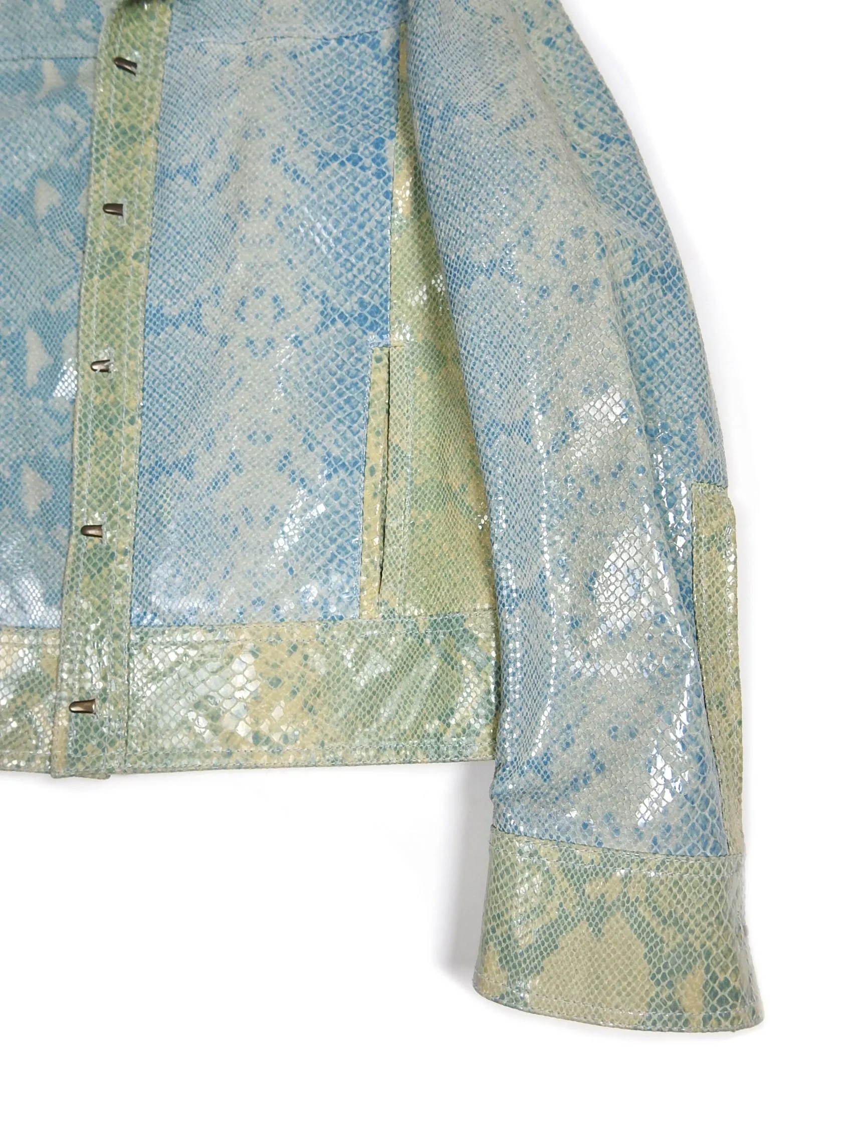 Just Cavalli Turquoise Python Jacket Size 50