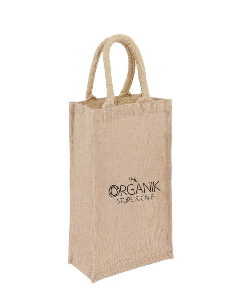 Jute Hessian Wine Bag X 2 Bottle