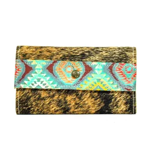 Kacey Wallet - Brindle w/ Rainbow Aztec