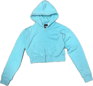 KATIEJ NYC- TWEEN DYLAN ZIP CROP HOODIE (sea glass)