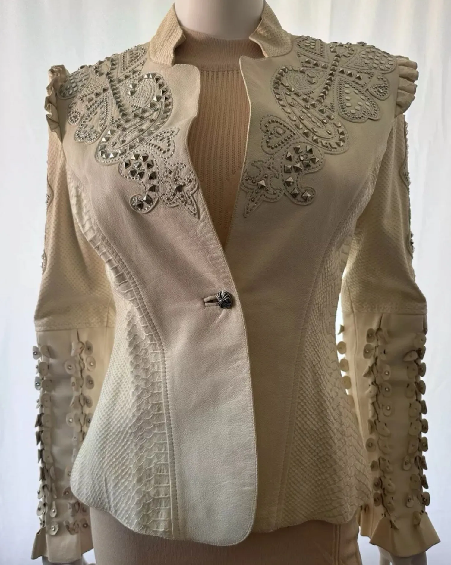 Kippys Cleopatra Cream Lamb Jacket Swarovski M