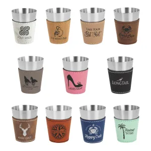 Laserable Leatherette & Stainless Steel Shot Glass