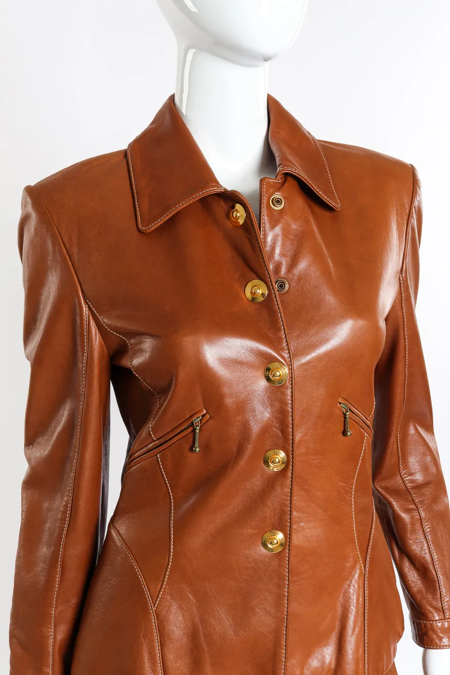 Leather Fringe Jacket & Skirt Set