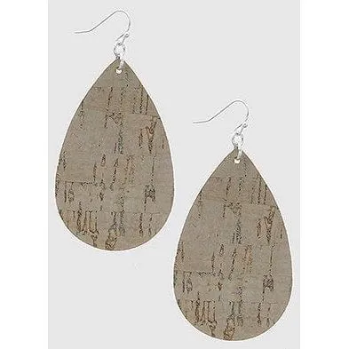 Leatherette Teardrop Drop Earrings