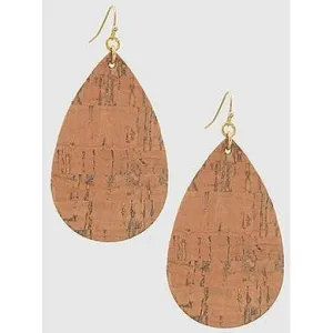 Leatherette Teardrop Drop Earrings
