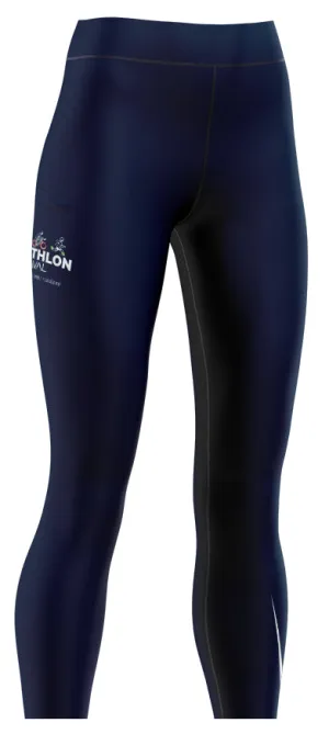 Legging  3/4 réversible avec 1 poche sur le côté Marine - Triathlon Laval