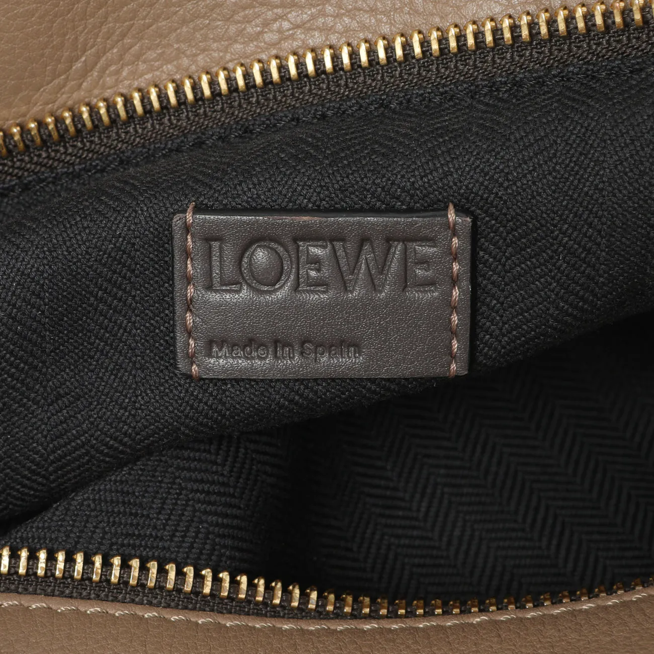 Loewe Grey Beige Calfskin Medium Puzzle Bag