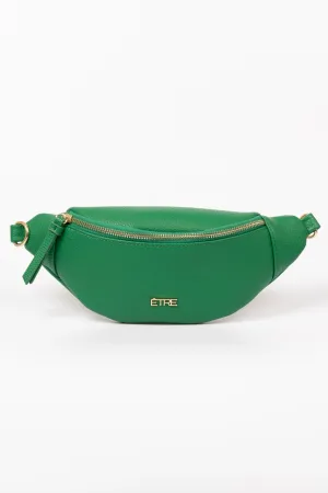 Lola Bum Bag - Green, Pebbled Faux Leather