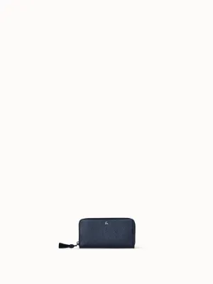 Long Zip Around Wallet in Leather
