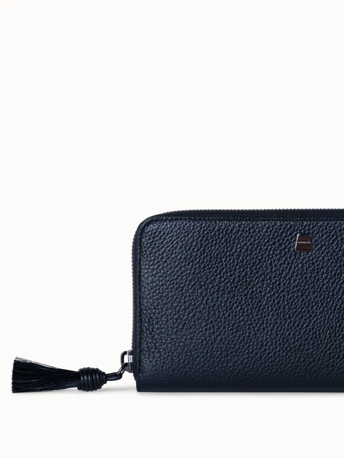 Long Zip Around Wallet in Leather