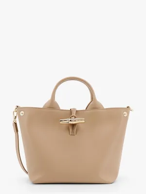 Longchamp Paris Le Roseau Leather Handbag With Removable Shoulder Strap
