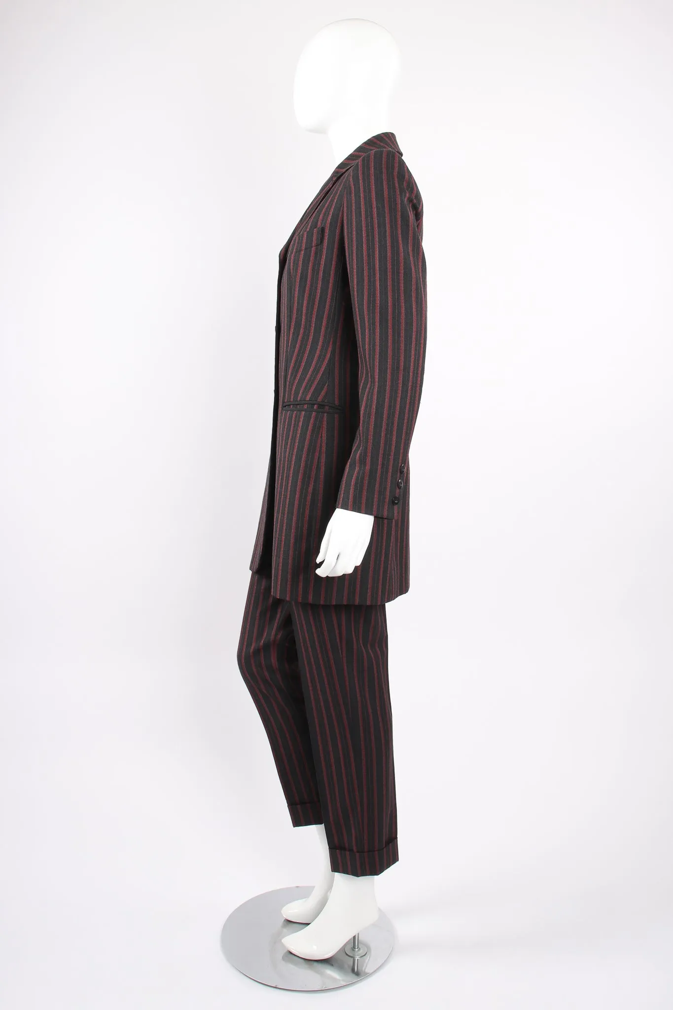 Longline Pinstripe Jacket & Pant Suit