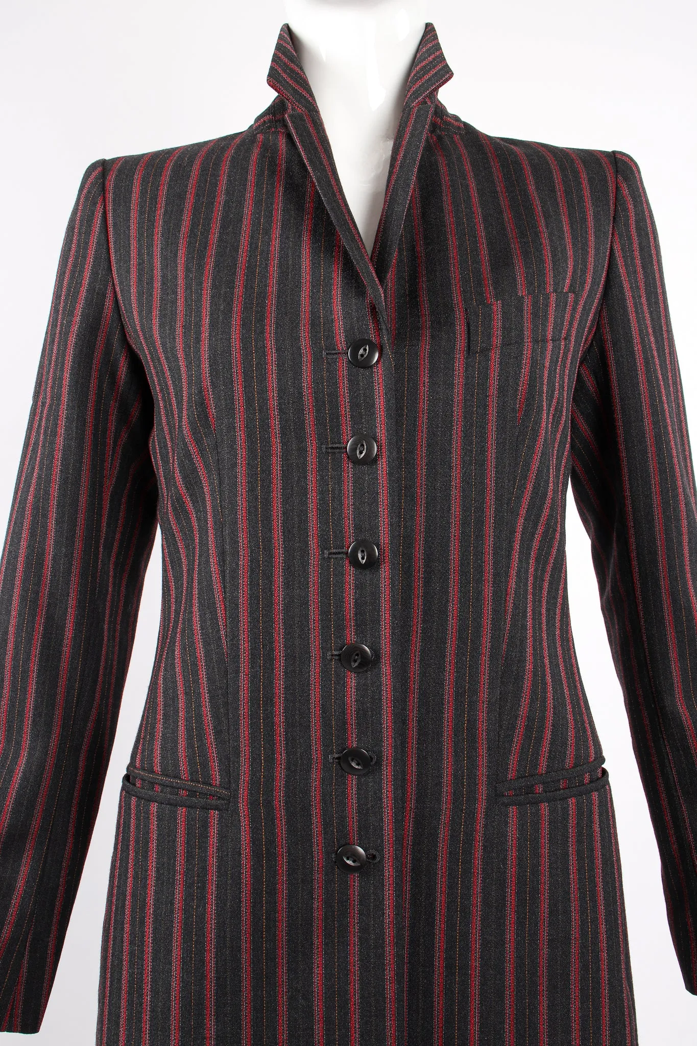 Longline Pinstripe Jacket & Pant Suit
