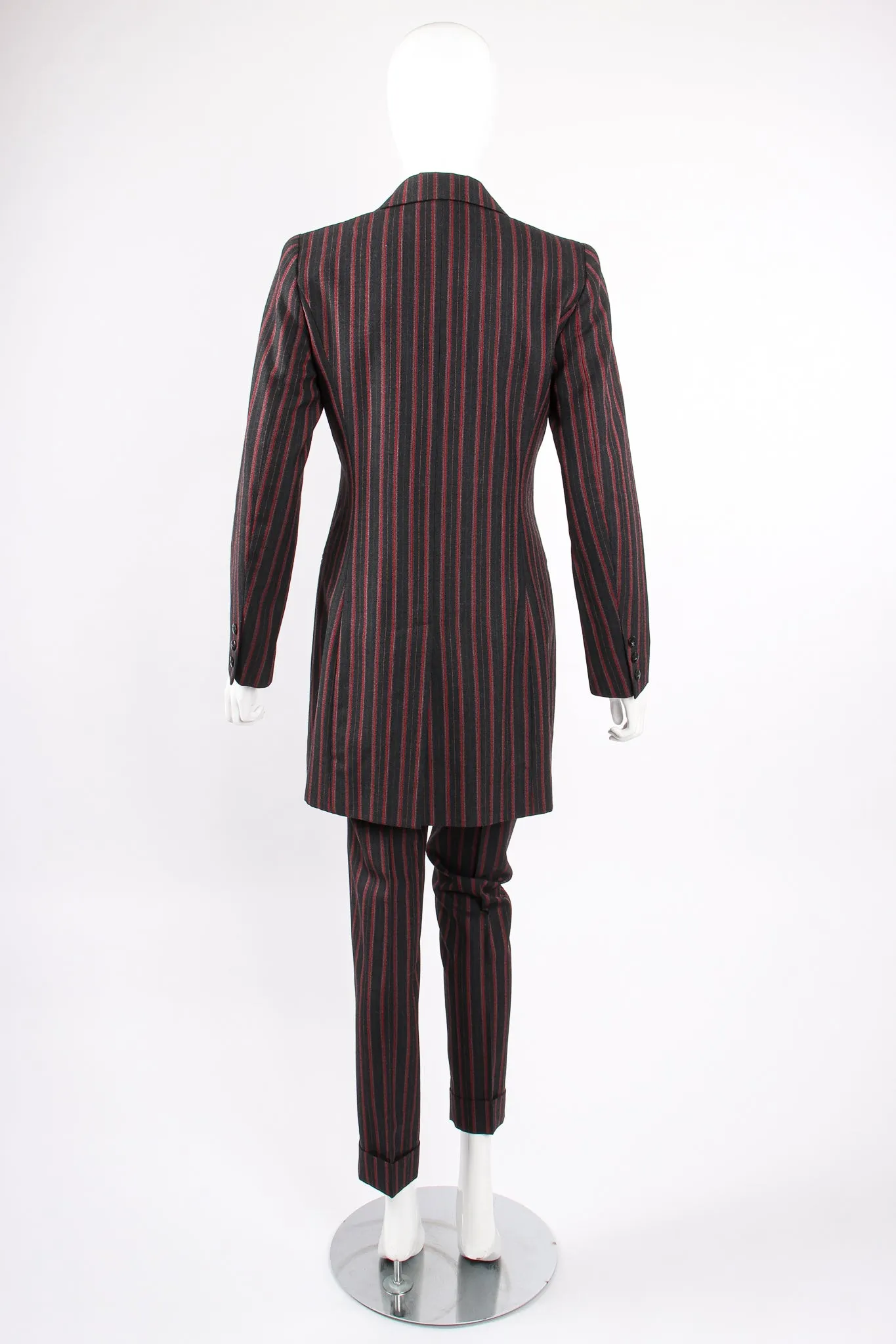 Longline Pinstripe Jacket & Pant Suit
