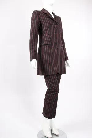 Longline Pinstripe Jacket & Pant Suit