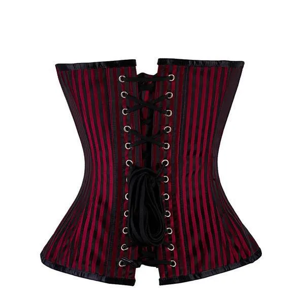 Longstaff Red Stripe Brocade Shoulder Strap Overbust Corset