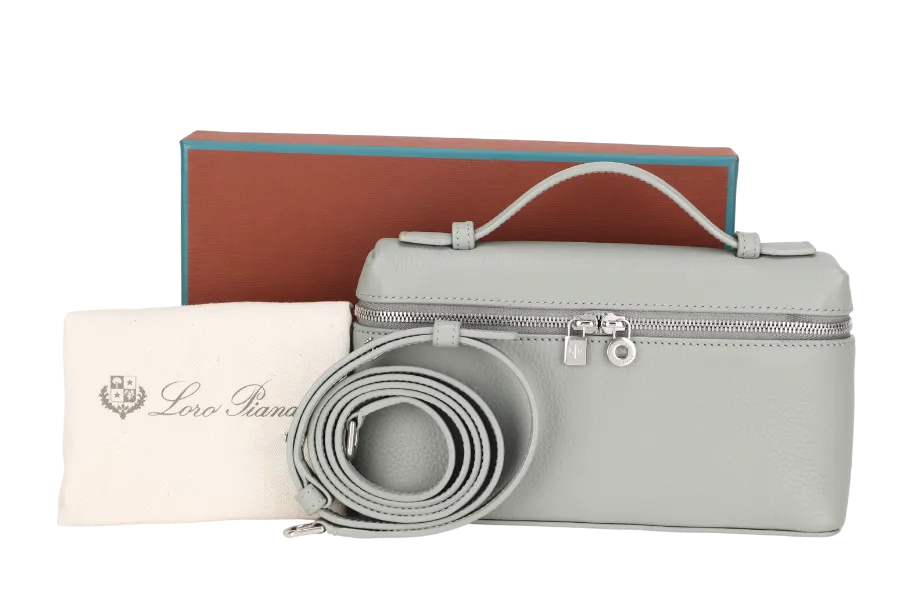 LORO PIANA EXTRA POCKET L19 EUCALYPTUS COLOR (50BD) TENDER CALF MOJA W LADIES, WITH STRAP, DUST COVER & BOX