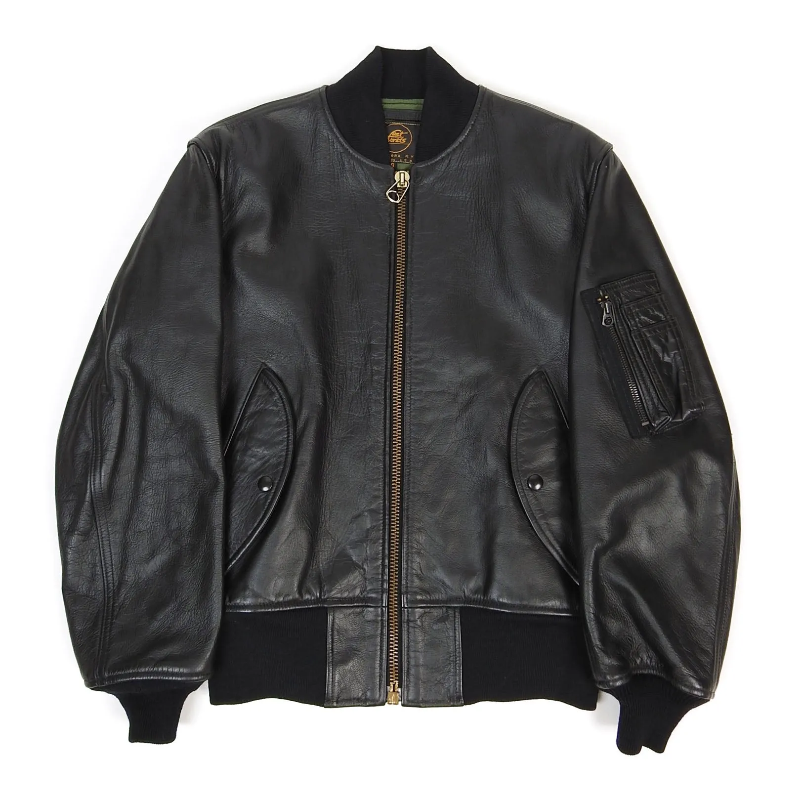 Lost Worlds MA-1 Leather Jacket Size Small