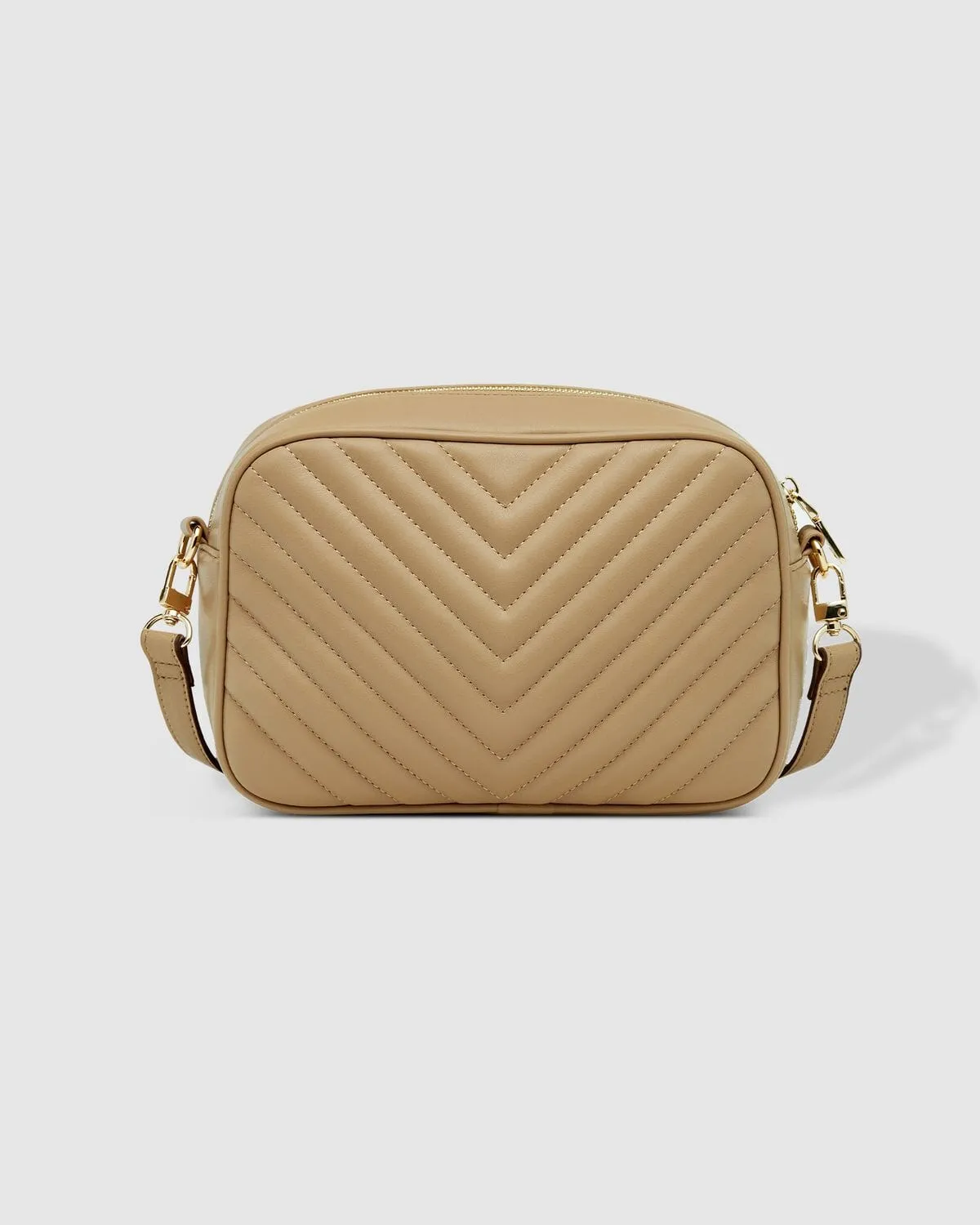 LOUENHIDE Anastasia Quilted Crossbody Bag - Coffee