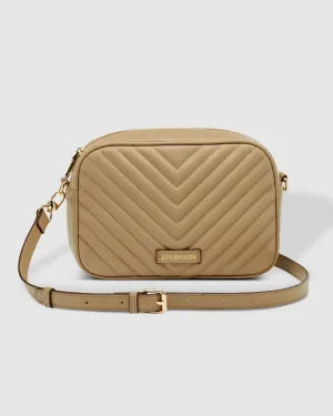 LOUENHIDE Anastasia Quilted Crossbody Bag - Coffee
