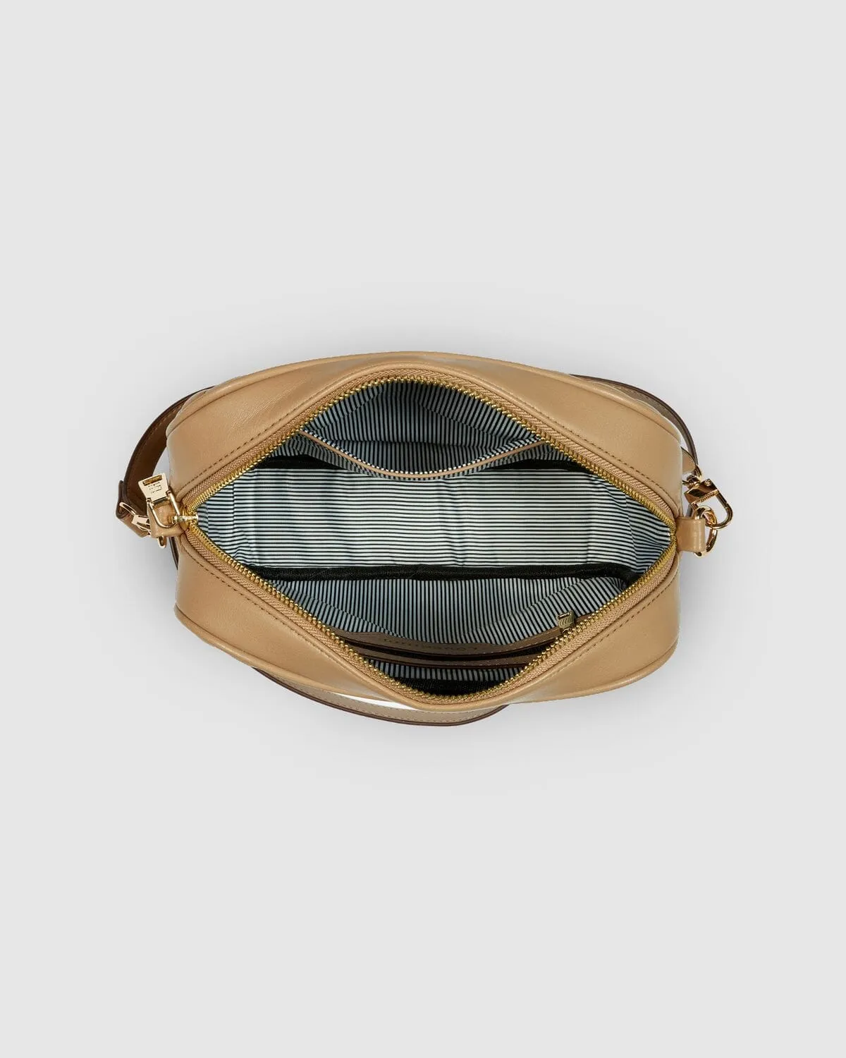LOUENHIDE Anastasia Quilted Crossbody Bag - Coffee