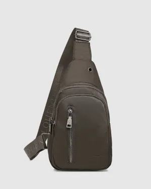 LOUENHIDE Boyd Nylon Sling Bag - Chocolate