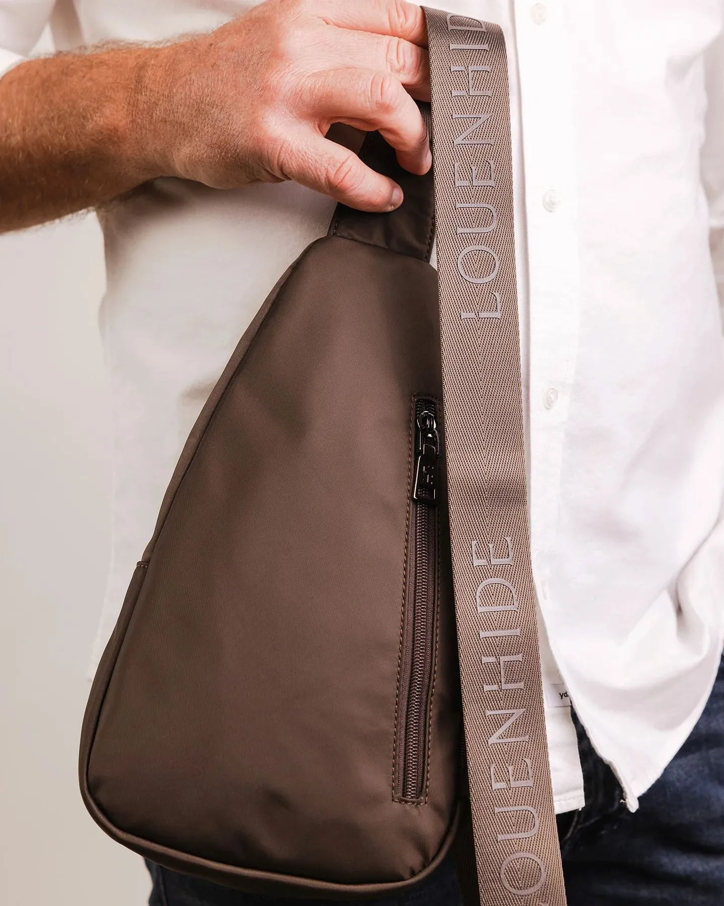 LOUENHIDE Boyd Nylon Sling Bag - Chocolate