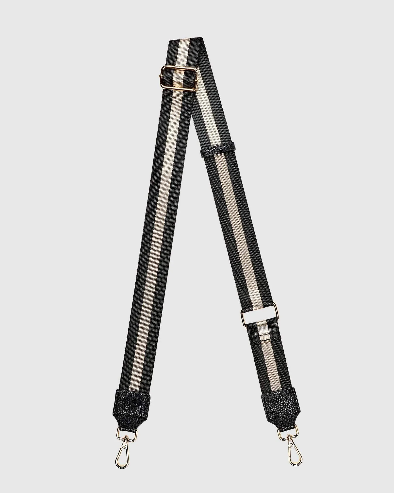 LOUENHIDE Hendrix Stripe Guitar Strap - Black/Champagne