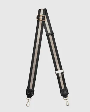 LOUENHIDE Hendrix Stripe Guitar Strap - Black/Champagne