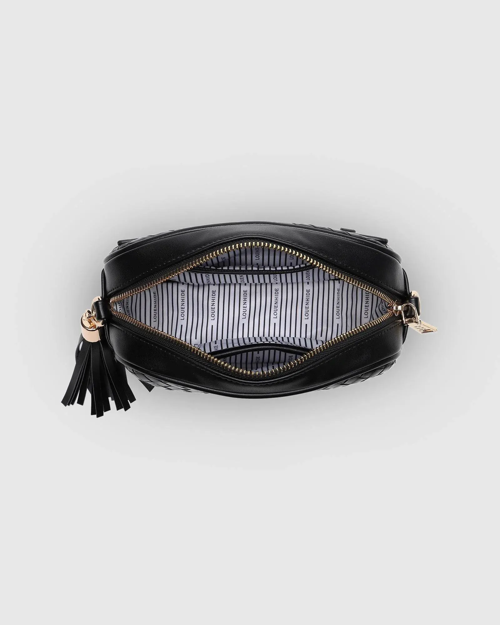 LOUENHIDE Jacinta Woven Crossbody Bag - Black
