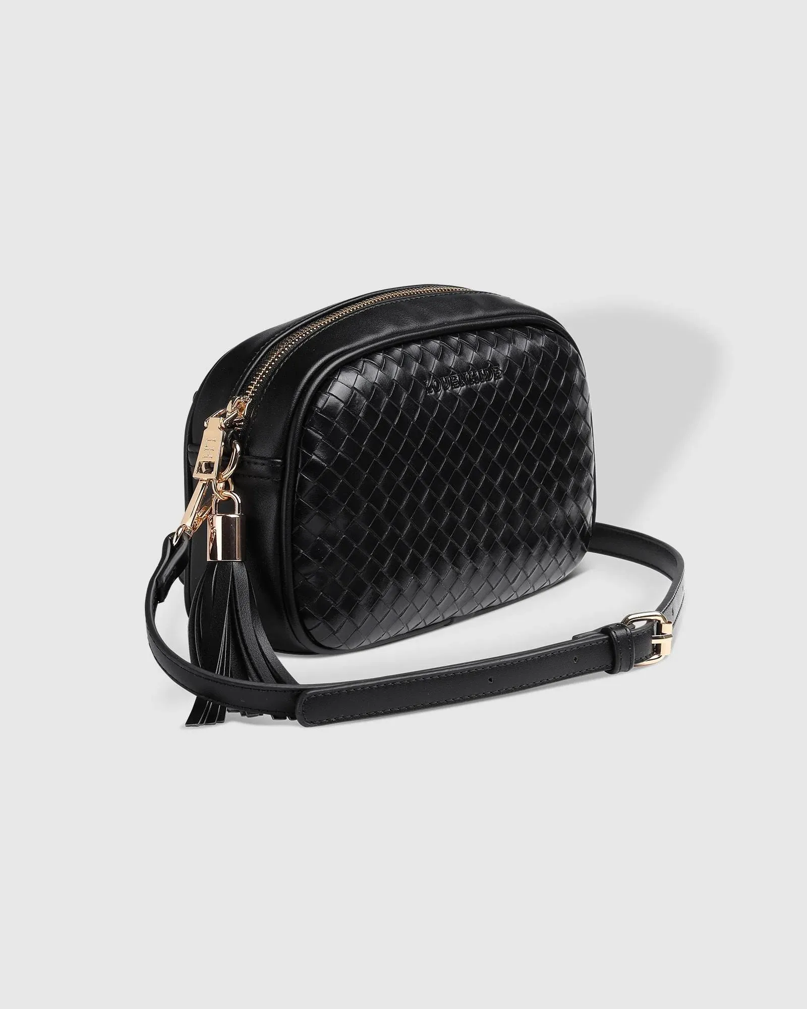 LOUENHIDE Jacinta Woven Crossbody Bag - Black