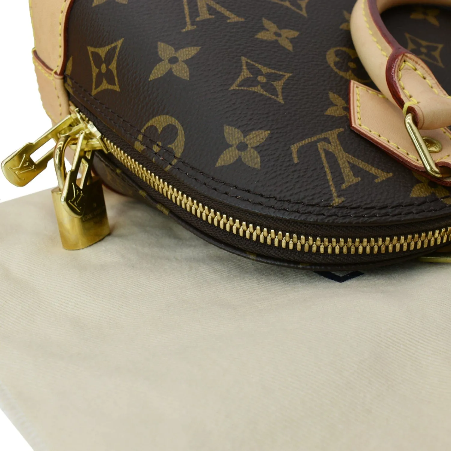 LOUIS VUITTON Alma BB Monogram Canvas Satchel Crossbody Bag Brown