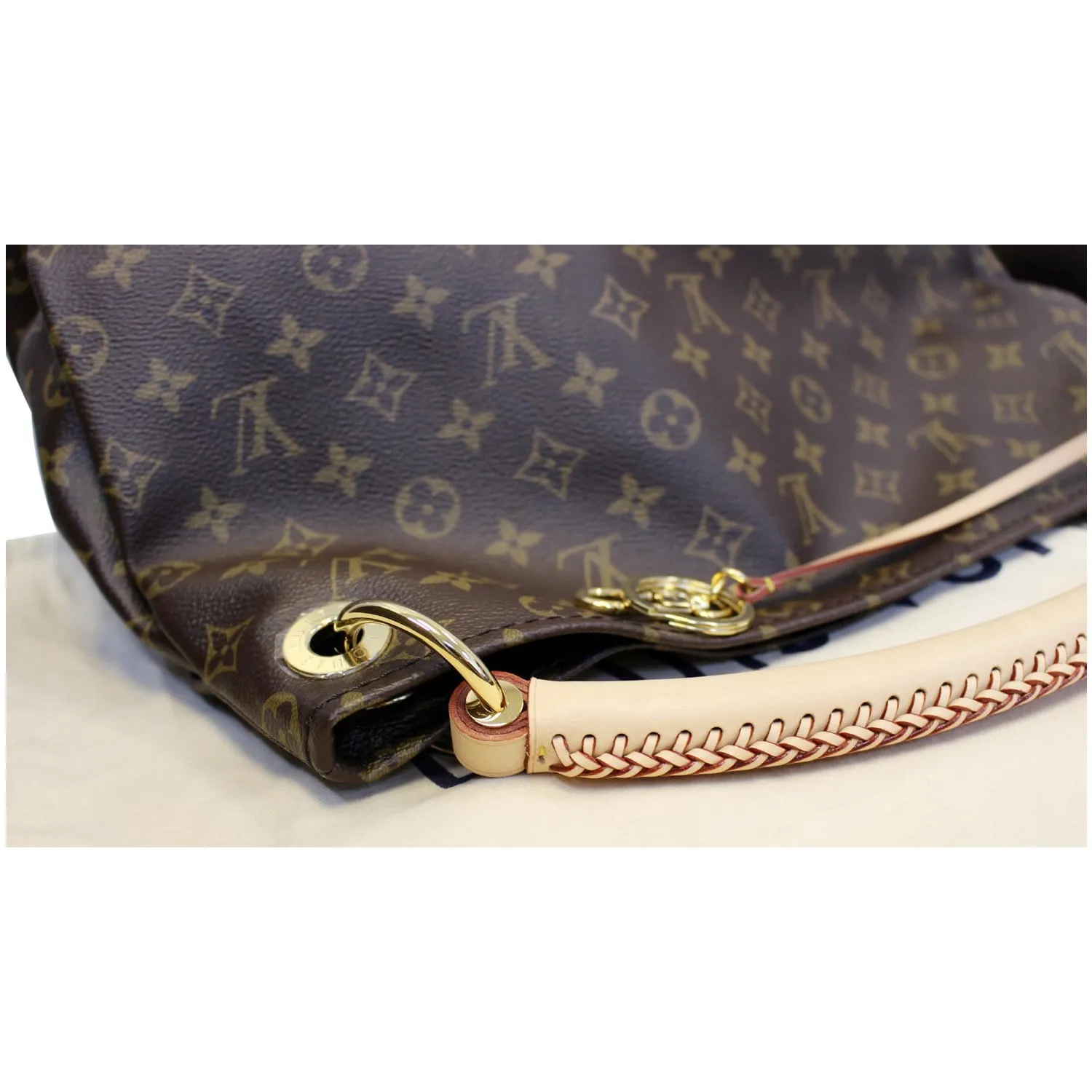 LOUIS VUITTON Artsy MM Monogram Canvas Shoulder Bag Brown