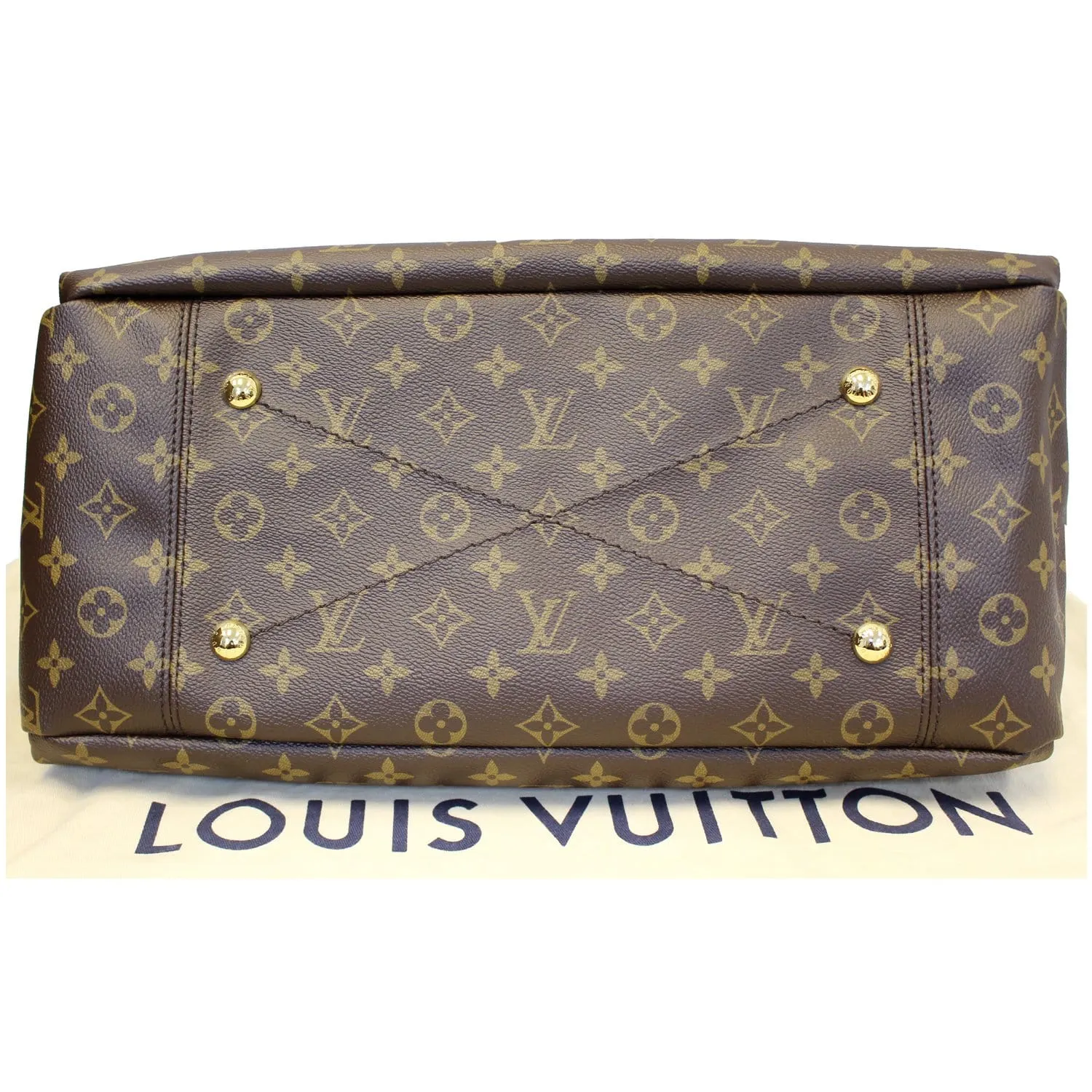 LOUIS VUITTON Artsy MM Monogram Canvas Shoulder Bag Brown