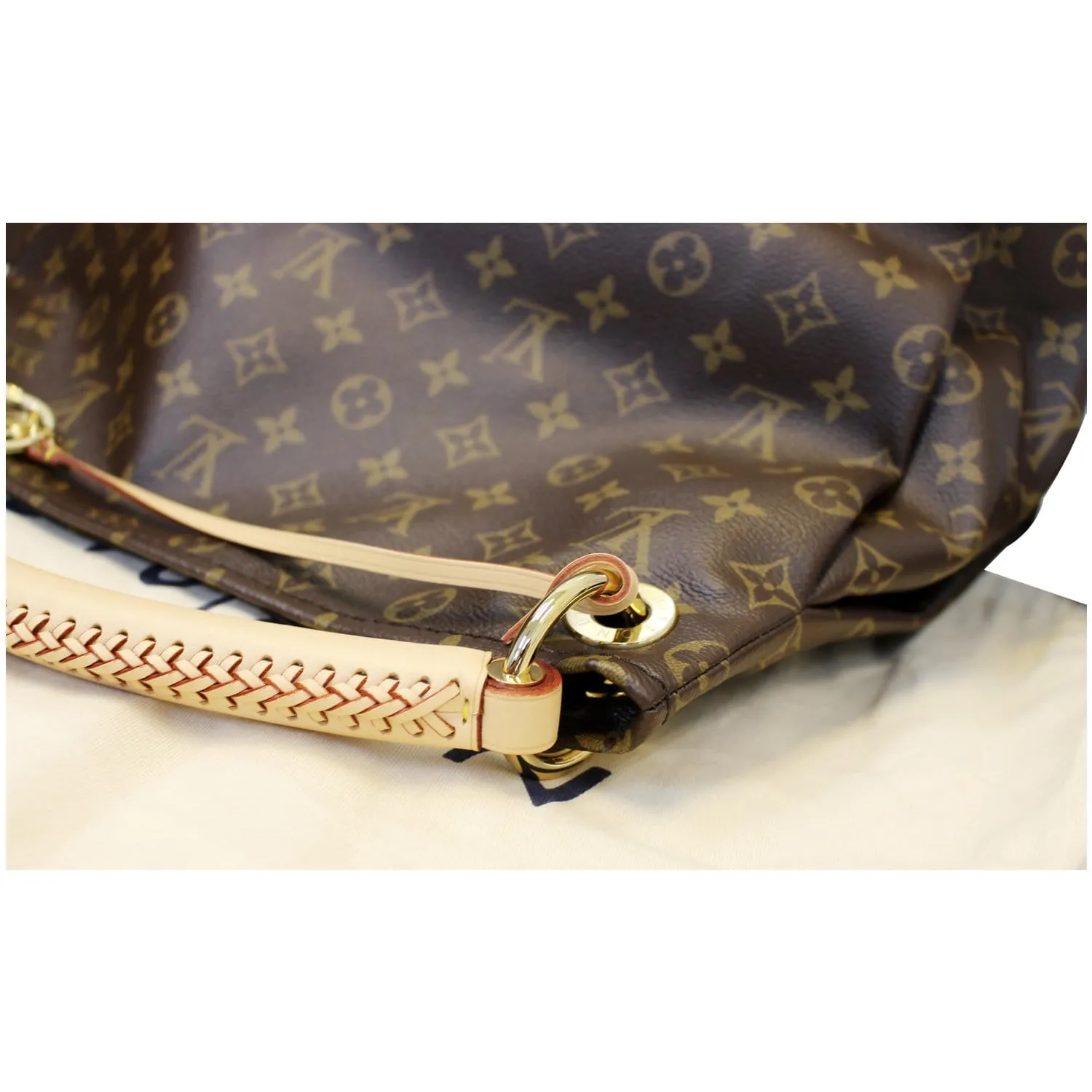 LOUIS VUITTON Artsy MM Monogram Canvas Shoulder Bag Brown